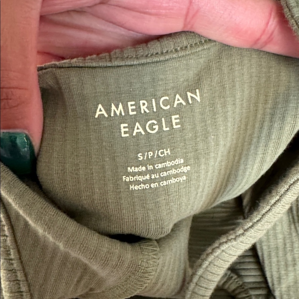 American Eagle Outfitters Sage Ribbed Bodysuit - Picture 3 of 3
